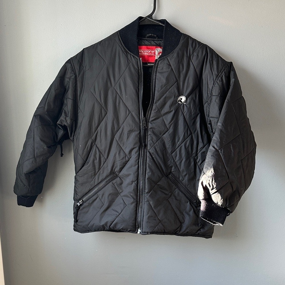 RipZone vintage snowboard Quilted puffer full zip Men's Jacket black size large